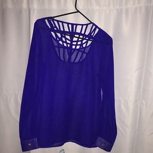 Cobalt blue Mesh blouse